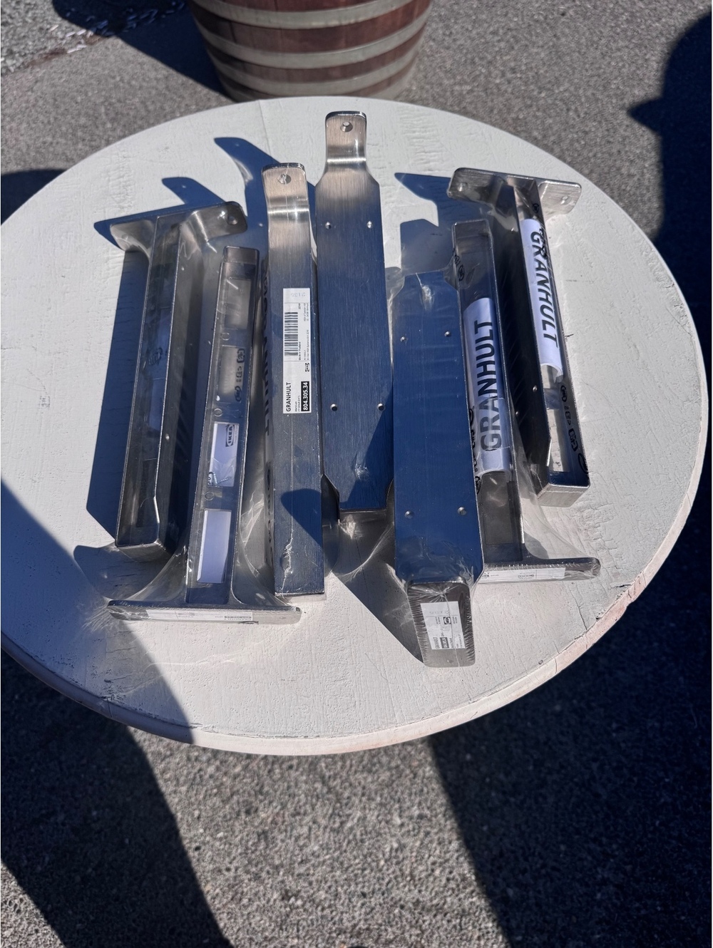 Lot of 7 IKEA GRANHULT 804.305.34 Connecting Shelf Brackets Nickel New